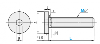 Flat head screw