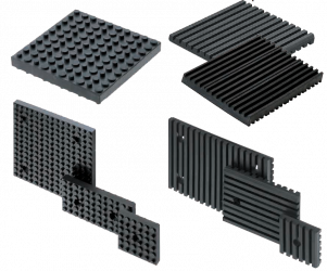 Várias formas de placas RUBLOC